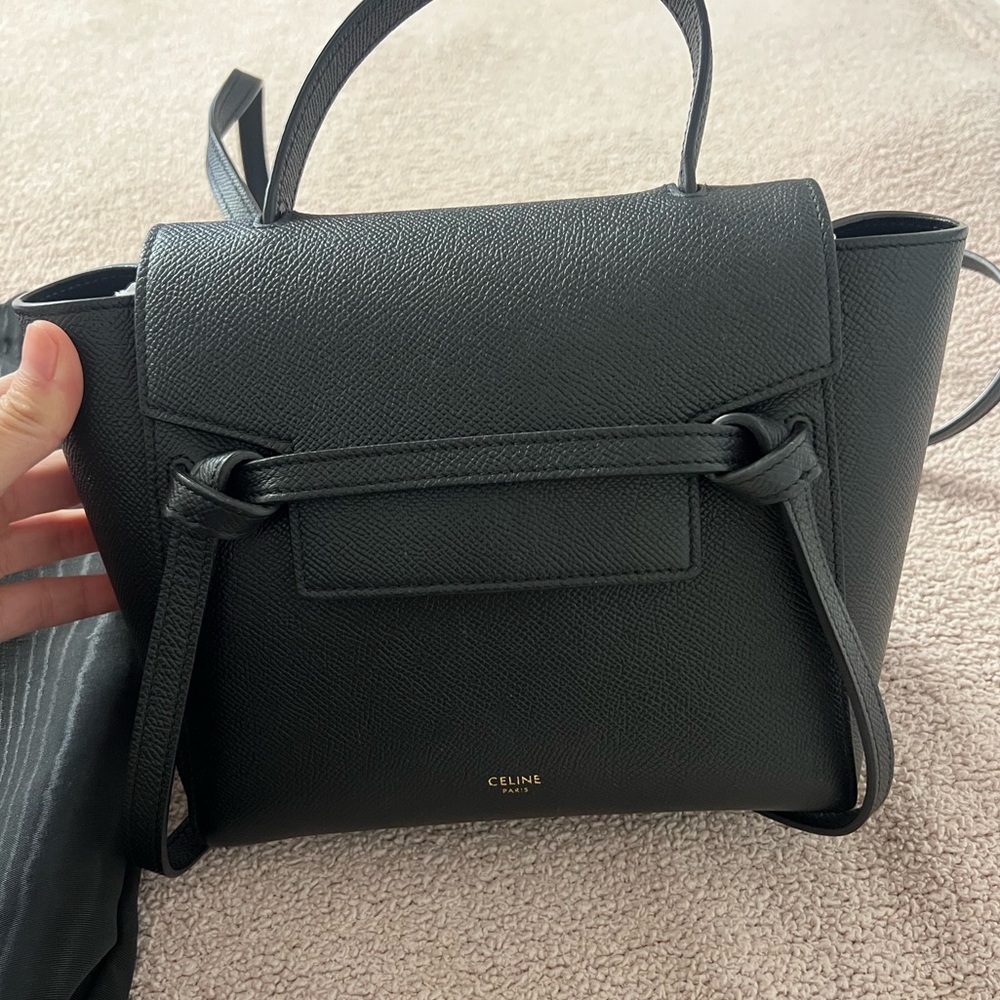 celine nano belt bag in black